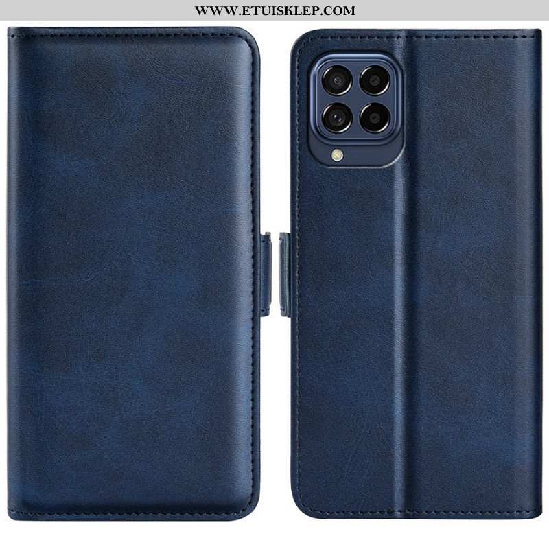 Skórzany Futerał do Samsung Galaxy M53 5G Etui Folio Podwójna Klapa